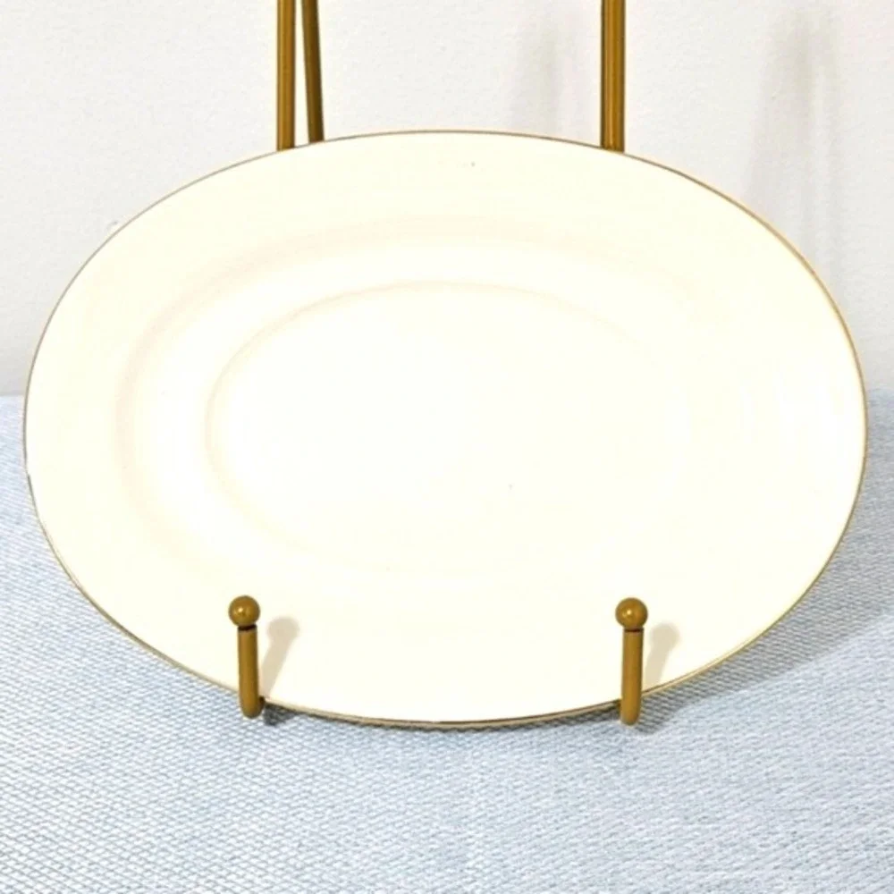 LENOX American‎ Home Gold Oval Platter Ivory Fine China Gravy Underplate 9